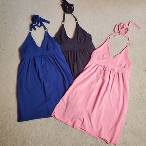 2 VICTORIA'S SECRET 2 Bra Top Halter Dresses - Black and Blue Y2K